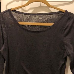 Sheer snake print brown/grey shirt